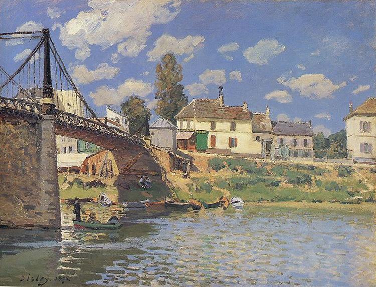 Alfred Sisley Bridge at Villeneuve la Garenne. oil painting picture